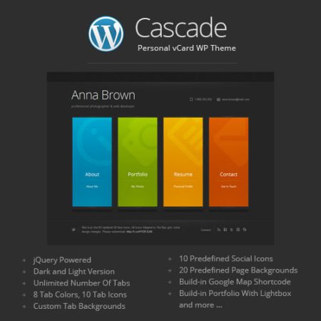 Cascade – Personal vCard WordPress Theme