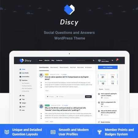 Discy – Social Questions and Answers WordPress Theme